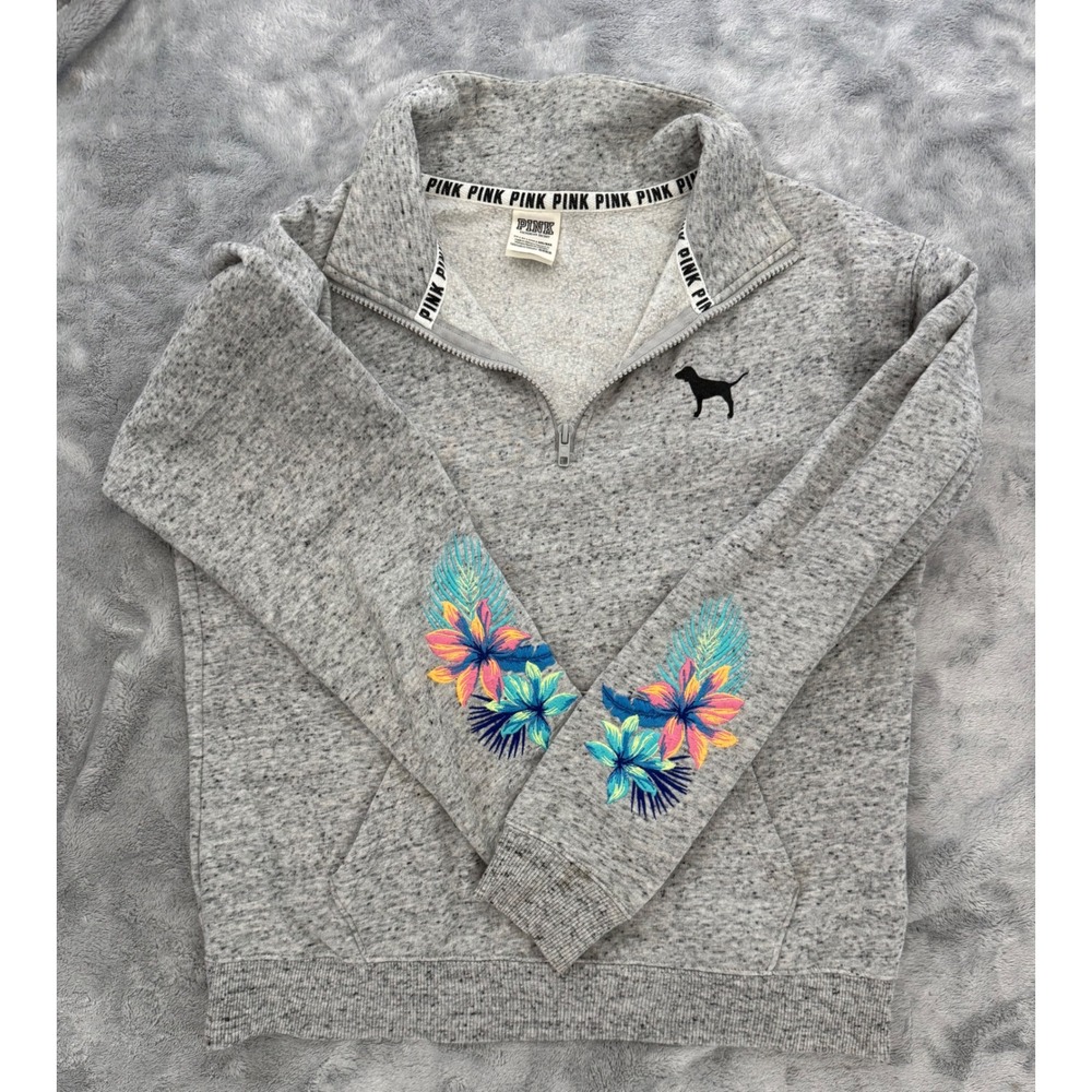 VS Pink tropical Quater zip pullover